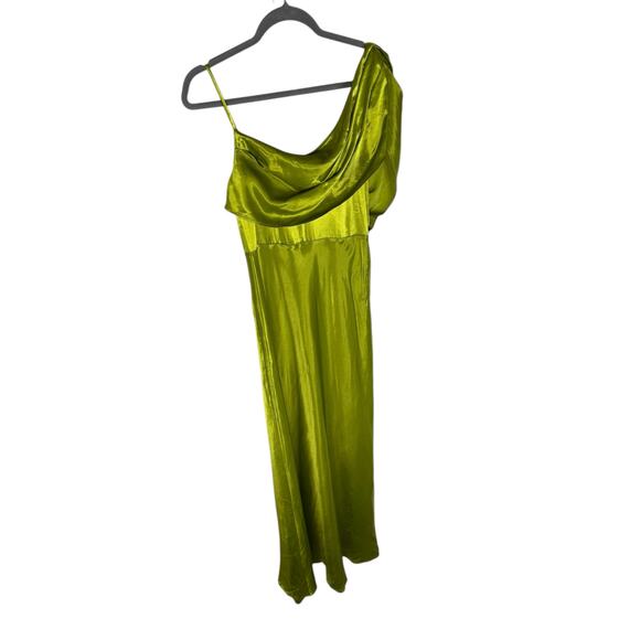 House of Harlow 1960 Antonia Gown Satin Off Shoulder Formal Evening Green Size M - Picture 5 of 13